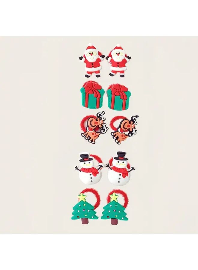 Christmas Hair Set 10pcs Multicolor Festive Holiday Party Hair Decorations - Image 5
